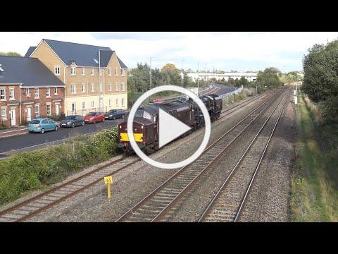 (4K) BR Standard 5 73082 Camelot & WCRC 37668 (Mainline Move) at Norton Fitzwarren and WSR 18.09.18