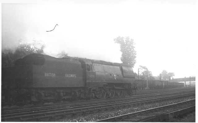 BR(S) West Country class 34006 'Bude' at Preston Park, East Sussex with a Light engine to Brighton on Thursday 05 Aug 1948 - J.H.W. Kent [001728]