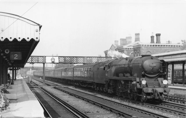 BR(S) West Country class 34101 'Hartland' at Paddock Wood, Kent with a Victoria - Dover Marine or Folkestone Harbour Boat Train on Saturday 03 Jun 1961 - J.H.W. Kent [002267]