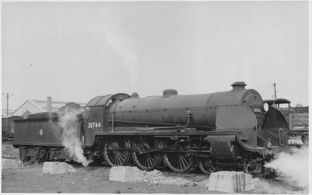 BR(S) King Arthur class 30744 'Maid of Astolat' at Nine Elms Shed, Greater London on Saturday 29 Sep 1951 - J.H.W. Kent [003486]