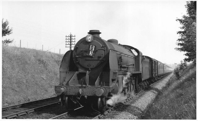 BR(S) King Arthur class 30766 'Sir Geraint' with a Dover Marine - Victoria (via Chatham) Boat Train on Saturday 20 Aug 1955 - J.H.W. Kent [003612]
