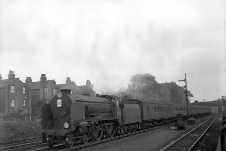 BR(S) Schools class 30920 'Rugby' at Wandsworth Road, Greater London with a Ramsgate - Victoria service on Saturday 09 Sep 1950 - J.H.W. Kent [023122]