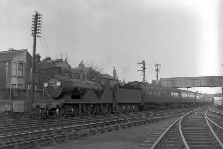 BR(S) T9 class 30283 at Fratton, Hampshire with a Salisbury - Portsmouth service on Saturday 03 Mar 1951 - J.H.W. Kent [023234]