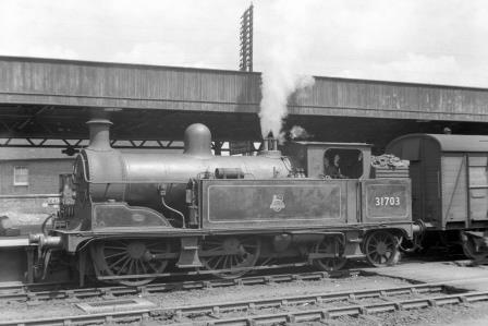 BR(S) R1 class 31703 at Tonbridge Station, Kent with an Unidentified service on Saturday 16 Jun 1951 - J.H.W. Kent [025072]