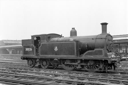 BR(S) M7 class 30026 at Clapham Junction Station, Greater London Light engine on Saturday 14 Jul 1951 - J.H.W. Kent [025105]