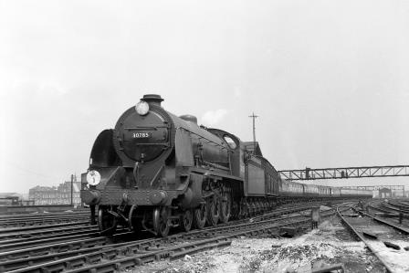 BR(S) King Arthur class 30785 'Sir Mador de la Porte' at Clapham Junction, Greater London with a Waterloo - Southampton Docks service on Saturday 14 Jul 1951 - J.H.W. Kent [025121]