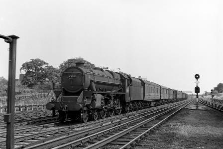 BR(M) 5MT class 45041 at South Kenton, Greater London with a down passenger service on Saturday 14 Jul 1951 - J.H.W. Kent [025125]