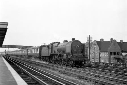 BR(M) Patriot class 45547 at South Kenton Station, Greater London with an up passenger service on Saturday 14 Jul 1951 - J.H.W. Kent [025128]