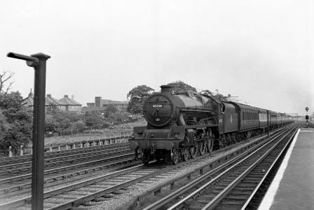 BR(M) Jubilee class 45738 'Samson' at South Kenton Station, Greater London with a down passenger service on Saturday 14 Jul 1951 - J.H.W. Kent [025129]