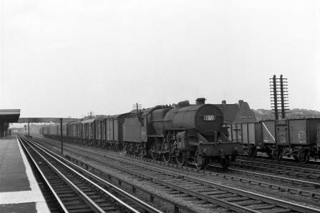 BR(M) 5F class 42787 at South Kenton Station, Greater London with an up goods service on Saturday 14 Jul 1951 - J.H.W. Kent [025130]