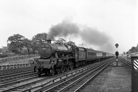 BR(M) Jubilee class 45737 'Atlas' at South Kenton, Greater London with a down passenger service on Saturday 14 Jul 1951 - J.H.W. Kent [025137]