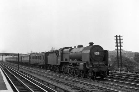 BR(M) Patriot class 45510 at South Kenton Station, Greater London with an up passenger service on Saturday 14 Jul 1951 - J.H.W. Kent [025139]