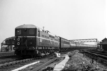 BR(S) Class 70 20002 at Clapham Junction, Greater London with the 10.5am Victoria - Newhaven Harbour service on Saturday 21 Jul 1951 - J.H.W. Kent [025150]