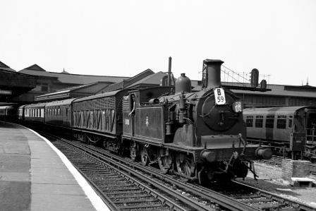 BR(S) M7 class 30110 at Clapham Junction, Greater London with an up boat train empty stock service on Saturday 21 Jul 1951 - J.H.W. Kent [025153]