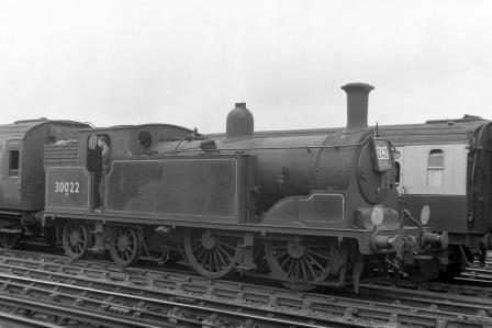 BR(S) M7 class 30022 at Clapham Junction, Greater London with an Empty Stock Duties on Saturday 11 Aug 1951 - J.H.W. Kent [025215]
