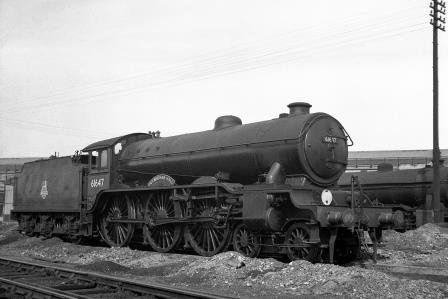 BR(E) B17 class 61647 'Helmingham Hall' at Stratford Shed, Greater London on Saturday 18 Aug 1951 - J.H.W. Kent [025265]