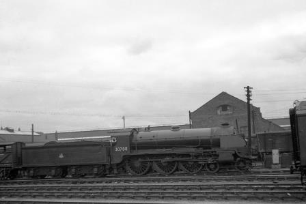 BR(S) King Arthur class 30788 'Sir Urre of the Mount' at Eastleigh, Hampshire with a With Cattle Wagons in Carriage Sidings on Friday 24 Aug 1951 - J.H.W. Kent [025314]