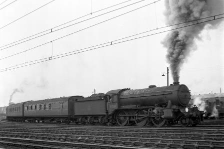 BR(E) K3 class 61820 at Stratford, Greater London with a down SR Empty Stock service on Saturday 25 Aug 1951 - J.H.W. Kent [025357]