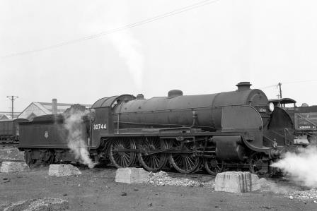 BR(S) King Arthur class 30744 'Maid of Astolat' at Nine Elms Shed, Greater London on Saturday 29 Sep 1951 - J.H.W. Kent [025416]