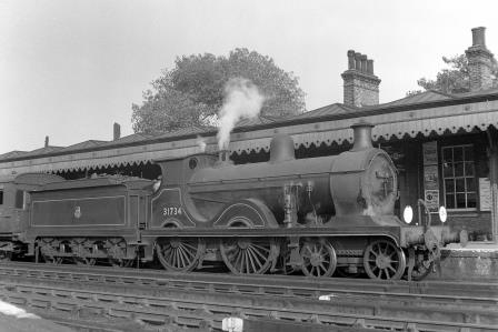 BR(S) D class 31734 at Redhill Station, Surrey with a Redhill - Tonbridge service on Saturday 06 Oct 1951 - J.H.W. Kent [025449]
