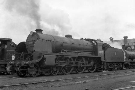 BR(S) King Arthur class 30802 'Sir Durnore' at Ashford Shed, Kent on Saturday 20 Oct 1951 - J.H.W. Kent [025477]
