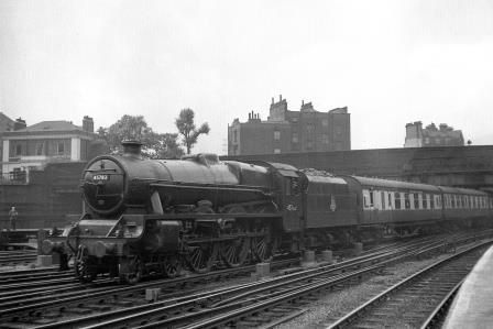 BR(M) Jubilee class 45703 'Thunderer' at Euston, Greater London with a Passenger train arrival on Wednesday 17 Jun 1953 - J.H.W. Kent [025511]