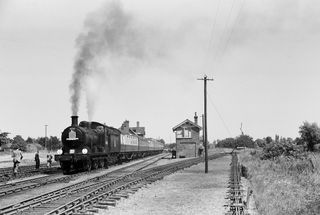 BR(E) J17 class 65562 at Mildenhall, Suffolk with a RCTS Tour The Fensman on Sunday 24 Jul 1955 - J.J. Smith [040106]