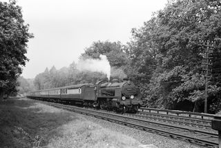 BR(S) N class 31875 at Balcombe Tunnel South, West Sussex with the 9.35am Hitchin - Hastings service on Sunday 31 Jul 1955 - J.J. Smith [040121]