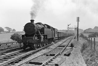 BR(M) 4P class 42104 at Cooksbridge, East Sussex with the 1.00pm Freight from Newhaven on Sunday 21 Aug 1955 - J.J. Smith [040145]