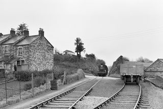 BR(S) Well Tank class 30587 at Dunmere Sidings, Cornwall with the 10.34am Wadebridge - Wenford Freight on Friday 02 Mar 1956 - J.J. Smith [040231]