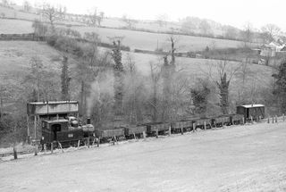 822 at Llanfair, Powys with the 1.30pm Freight Llanfair - Welshpool on Thursday 22 Mar 1956 - J.J. Smith [040268]