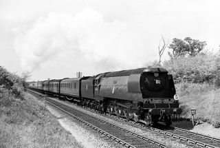 BR(S) Battle of Britain class 34066 'Spitfire' at Herne Bay, Kent with the 10.46am Victoria - Ramsgate service on Saturday 19 May 1956 - J.J. Smith [040384]