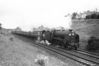 BR(S) Schools class 30929 'Malvern' at Whitstable, Kent with the 9.32am Dartford - Margate service on Bank Holiday Monday 06 Aug 1956 - J.J. Smith [040584]