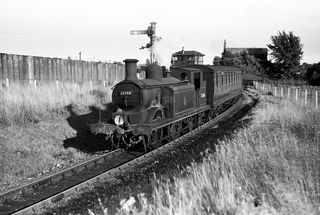 BR(S) D3 class 32368 at Polegate, East Sussex with the 6.32pm Eastbourne - Hailsham service on Thursday 27 Jul 1950 - J.J. Smith [040988]