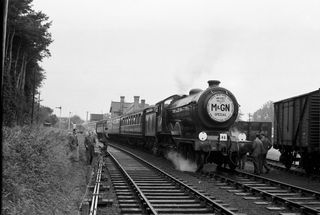 BR(E) B12 class 61572 at Aylsham GE, Norfolk with the "M & GN and Waveney" Rail Tour on Saturday 08 Oct 1960 - J.J. Smith [042137]