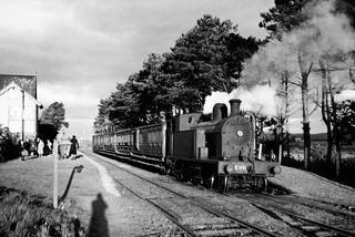 470 at Ballineen, Ireland with the 5.30pm Cork - Bantry service on Monday 17 Sep 1951 - J.J. Smith [042554]