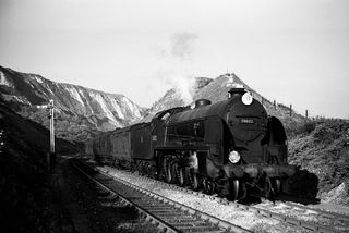 BR(S) King Arthur class 30803 'Sir Harry le Fise Lake' at Folkestone Warren, Kent with the 4.55pm Margate - Charing Cross service on Thursday 15 May 1952 - J.J. Smith [042894]