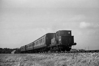 BR(S) Terrier class 32640 at Langston Bridge, Hampshire with the 4.52pm Havant - Hayling service on Saturday 23 Aug 1952 - J.J. Smith [043042]