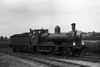 BR Ex MSWJ class 1335 at Shipston on Stour, Warwickshire with the "SLS Shipston Branch Tour" Rail Tour on Sunday 31 Aug 1952 - J.J. Smith [043154]