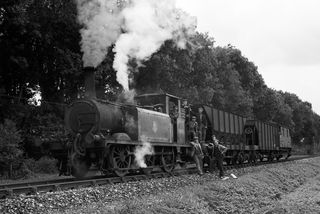 BR(S) Terrier class 32659 near Bodiam MP 3, East Sussex with a Ballast service on Sunday 28 Sep 1952 - J.J. Smith [043194]