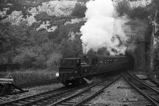 BR(S) Terrier class 32636 at Kemp Town Tunnel, East Sussex with the "RCTS Brighton Works Centenary" Rail Tour on Sunday 19 Oct 1952 - J.J. Smith [043217]