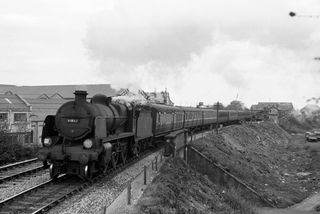 BR(S) N class 31857 leaving Gravesend West, Kent with the 3.35pm Special Gravesend West - Farningham Road on Saturday 25 Apr 1953 - J.J. Smith [043269]
