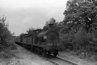 BR(S) C class 31272 & BR(S) D class 31737 south of Cranbrook, Kent with the 2.15pm Paddock Wood (11.30 Ashford) - Hawkhurst service on Sunday 18 Sep 1955 - J.J. Smith [043273]