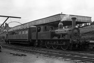 SLNCR 'Hazelwood' at Enniskillen, Ireland with the 7.20pm Mixed Train to Sligo on Monday 22 Jun 1953 - J.J. Smith [043317]