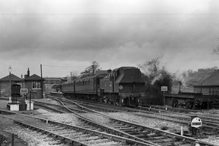 BR(M) 2MT class 41317 at Forest Row Station, East Sussex on Saturday 06 Mar 1954 - J.J. Smith [043616]