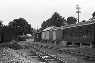 Llanfair, Powys with a Looking towards bufferstops on Saturday 19 Jun 1954 - J.J. Smith [043817]