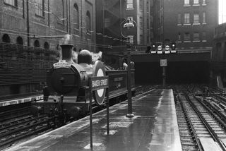 E class L44 at Baker Street Station, Greater London with the "LT Uxbridge Line 50th Anniversary" Rail Tour on Sunday 04 Jul 1954 - J.J. Smith [043920]