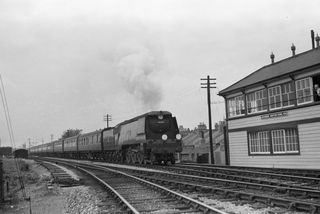 BR(S) West Country class 34048 'Crediton' at Latchmere Junction, Greater London with the 11.05am Walsall - Hastings service on Saturday 31 Jul 1954 - J.J. Smith [043961]