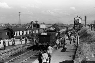 BR(M) 3F class 52501 at Moor Row, Cumbria Station, Cumbria with the "SLS West Cumberland" Rail Tour on Sunday 05 Sep 1954 - J.J. Smith [044009]