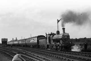 BR(M) 3F class 52501 at Workington Central, Cumbria with the "SLS West Cumberland" Rail Tour on Sunday 05 Sep 1954 - J.J. Smith [044022]